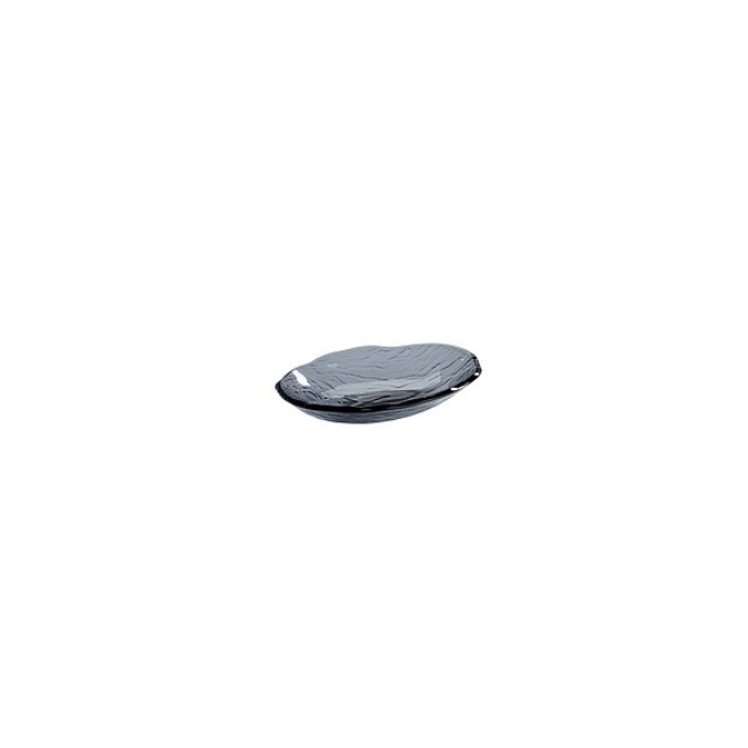 Set de 3 coupes en verre ovales, gris noir, 26.5x19.5cm, H4.