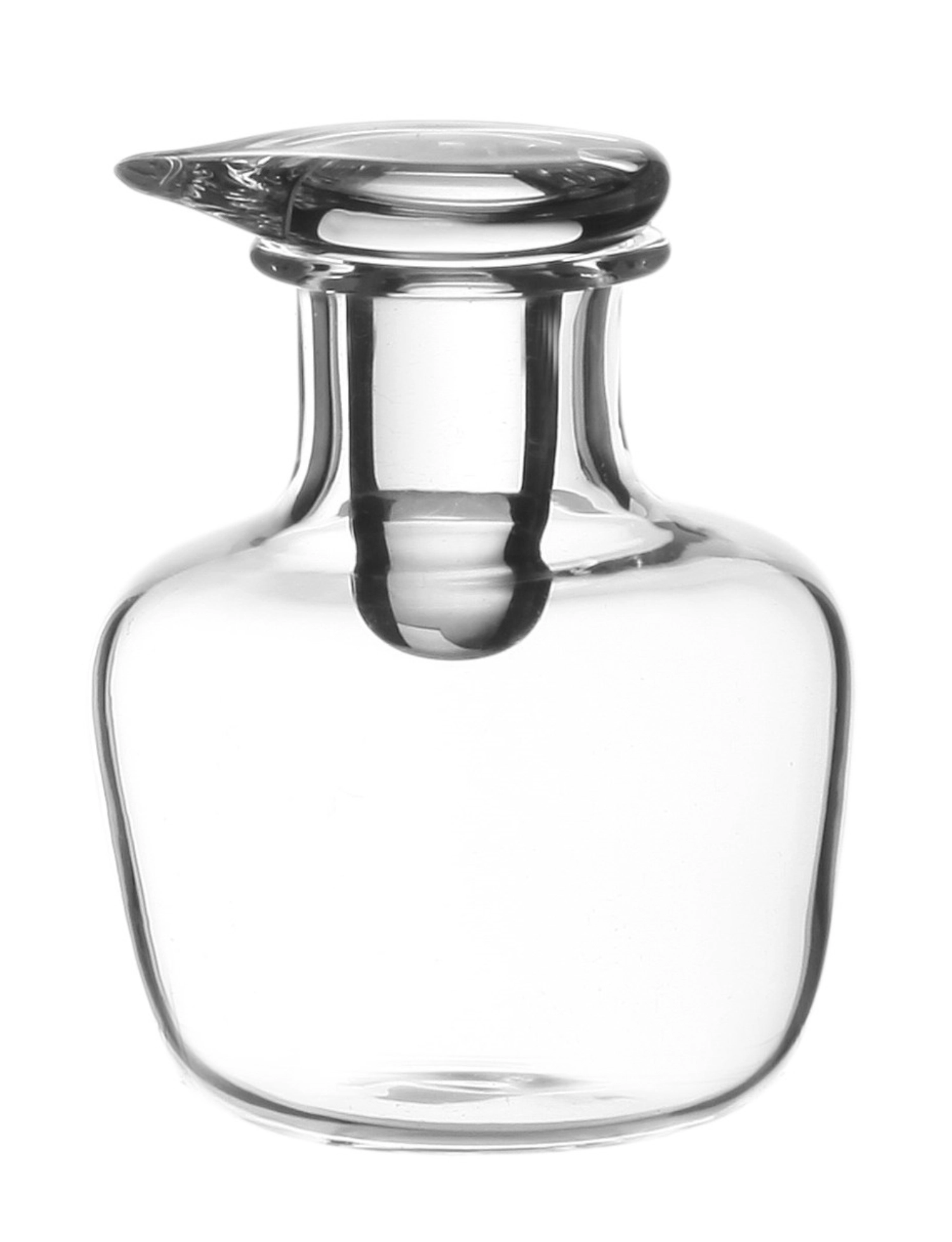 Bouteille miniature en verre a. bouchon, claire, 0.03L