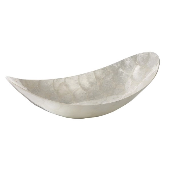CAPIZ Coupe à coquillages ovale, ivoire 46.5x24x13.5cm