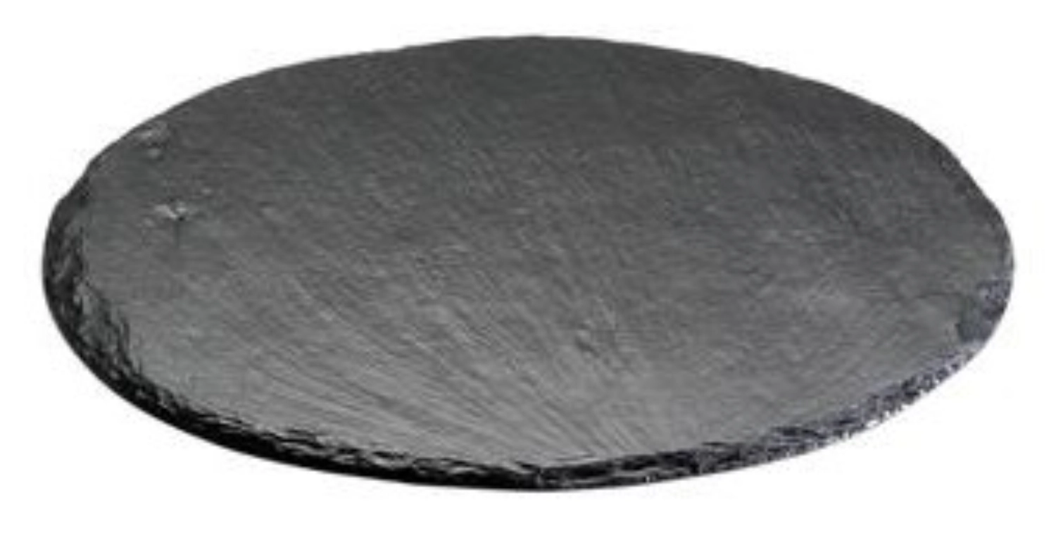 Plateau de buffet a. pieds en caoutchouc, ardoise, D60cm