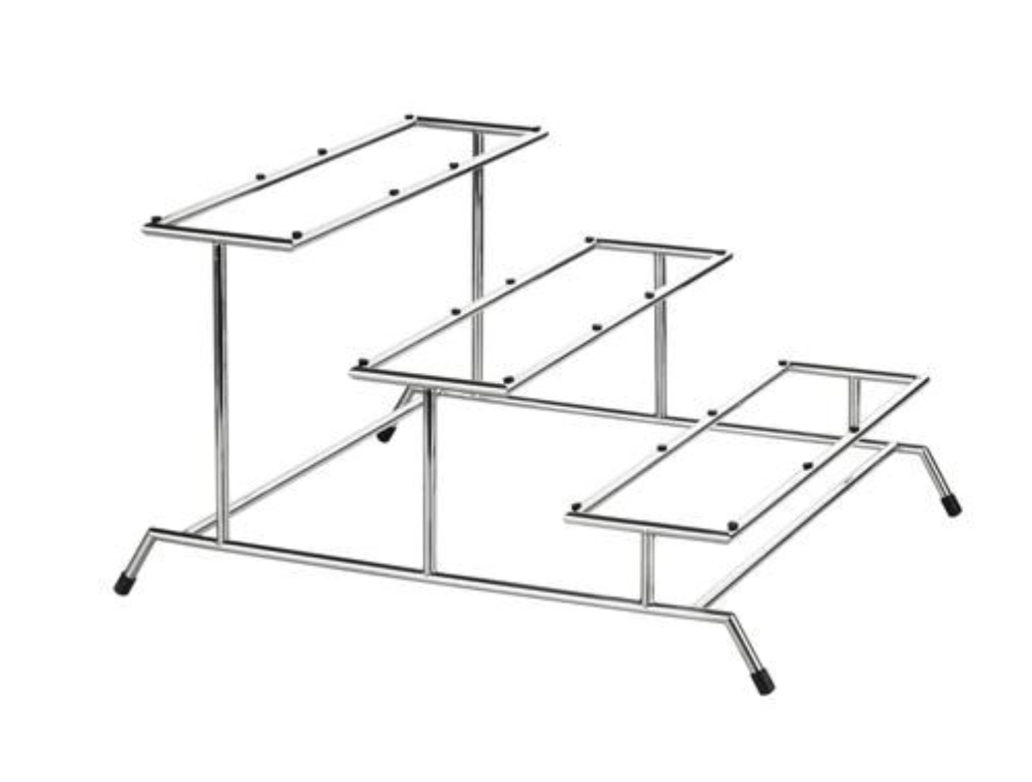 STABLO Buffet-Etagere, Edelstahl, poliert 46.5x54.5x30cm