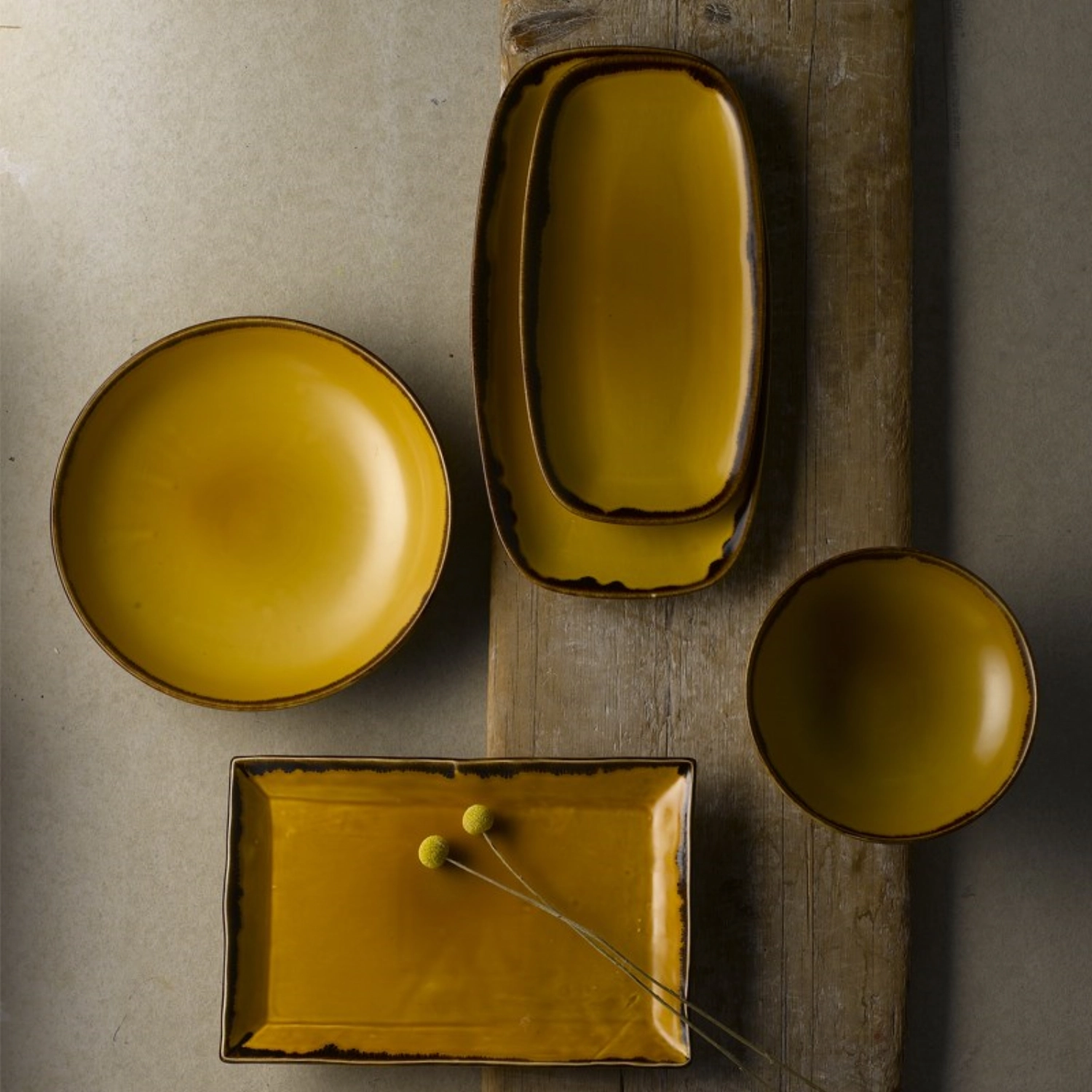 Harvest Mustard Assiette roulante