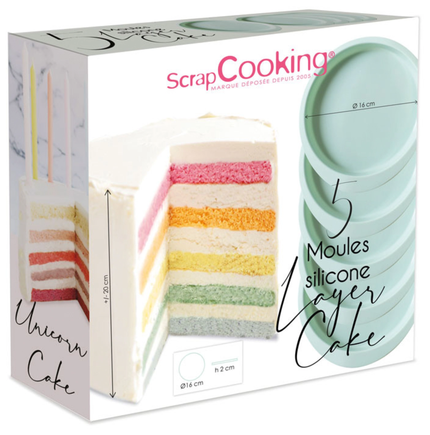 5 moules en silicone pour layer cake