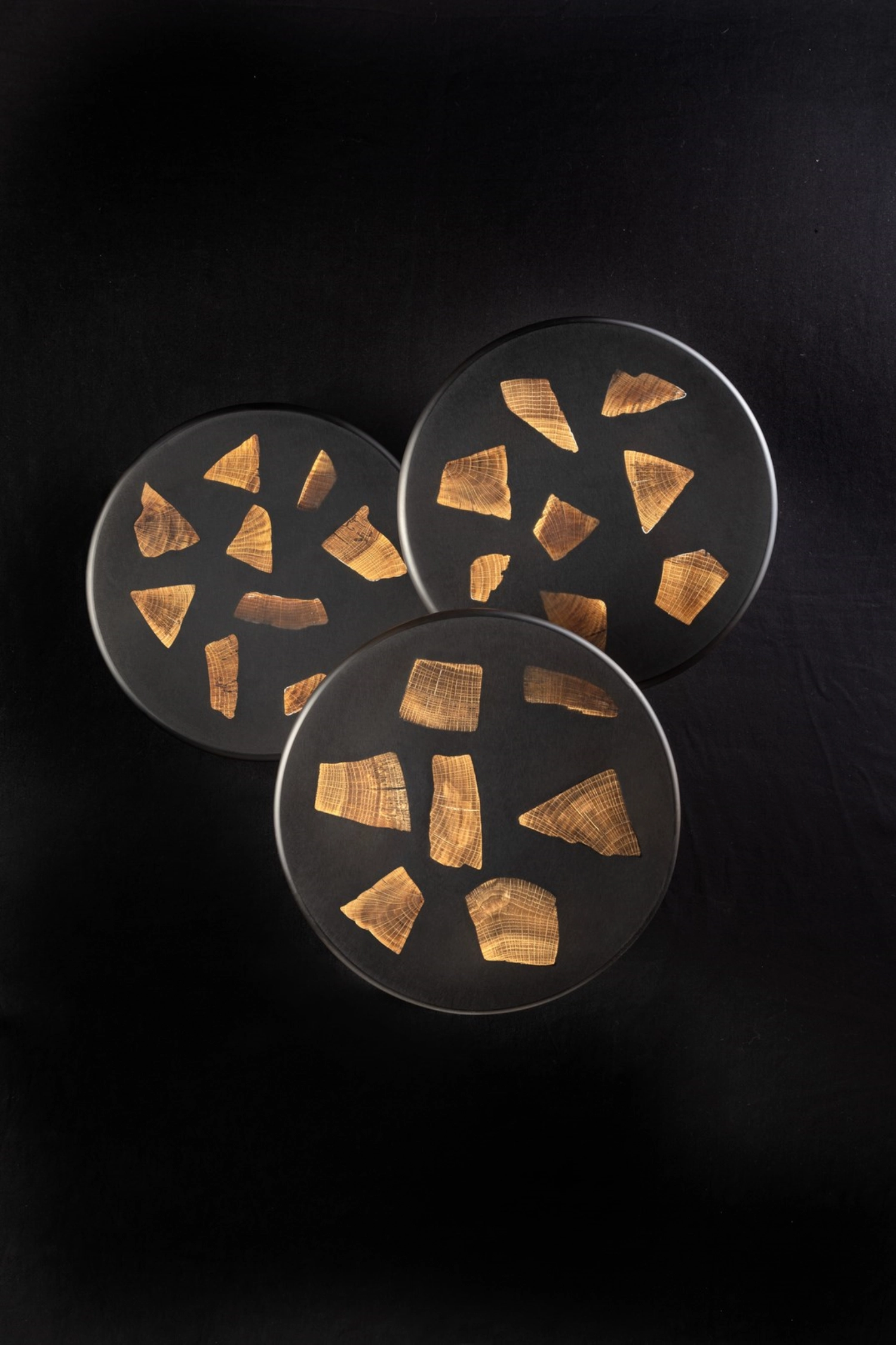 Buffetdisplay STOMP schwarz, Eichenholz, D27cm H8cm