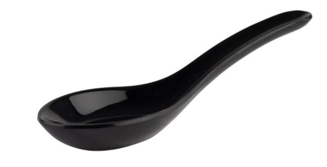 Cuillère à fingerfood Friendly en PET, noir, L13.5cm H4.5cm