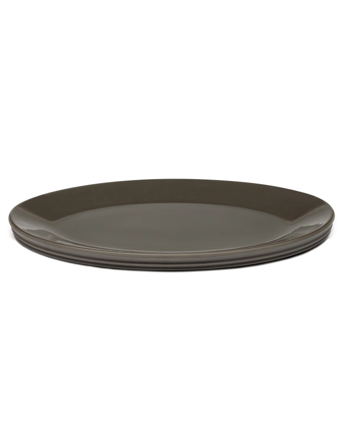 Dune plat de service Ovale L Ardoise 56x43.5x4