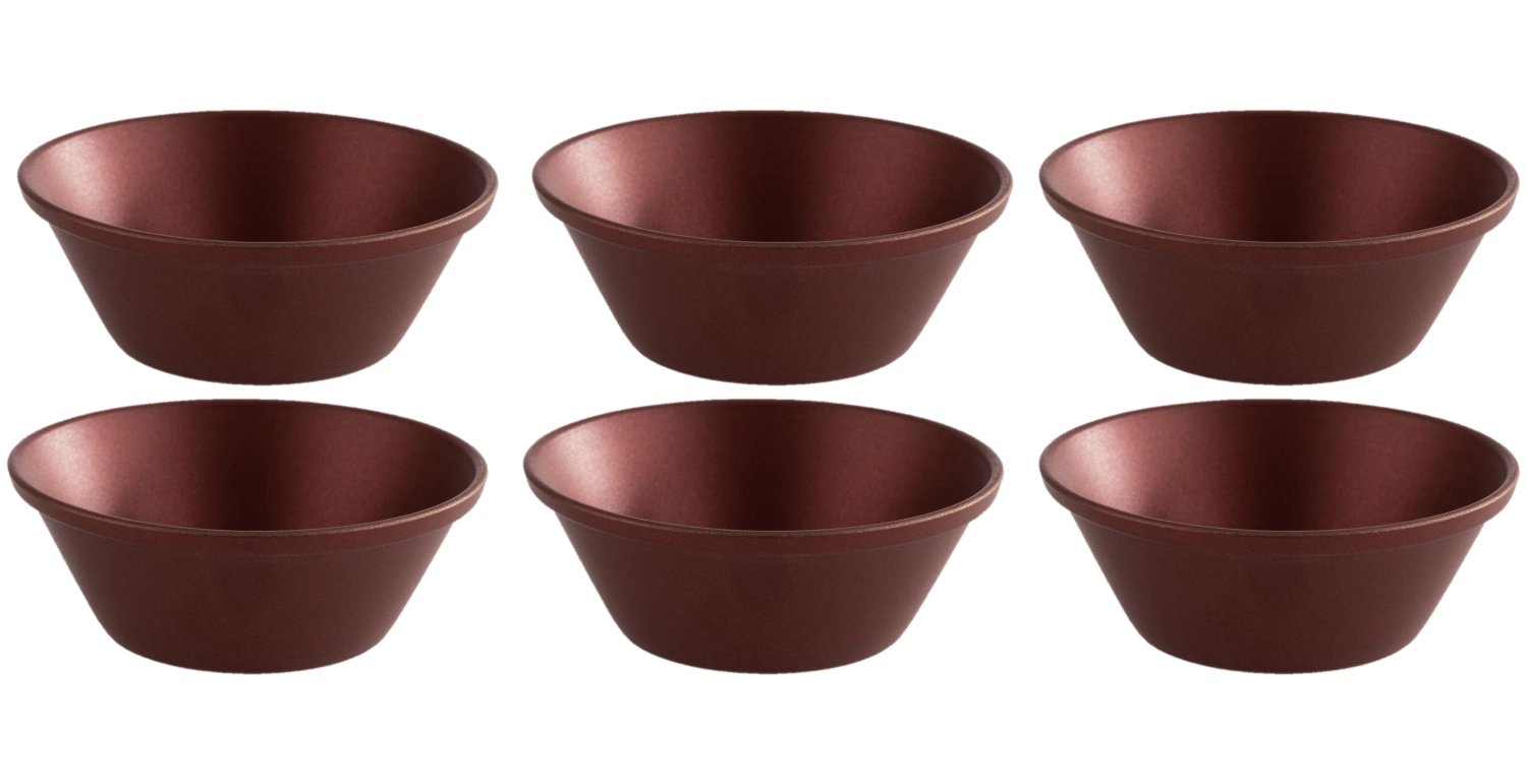 6er Set Dipschälchen D6cm H2.5cm, Edelstahl, kupferrot