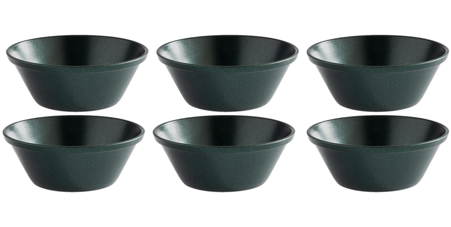 Lot de 6 coupes à dip D6cm H2.5cm, acier inoxydable, vert