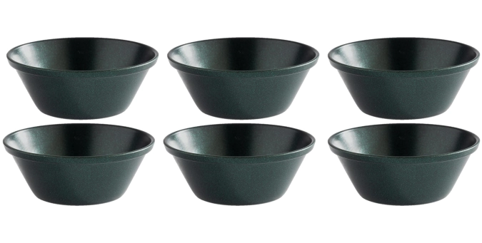 6er Set Dipschälchen D6cm H2.5cm, Edelstahl, grün
