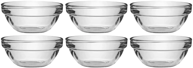 Lot de 6 coupes en verre Empilable
