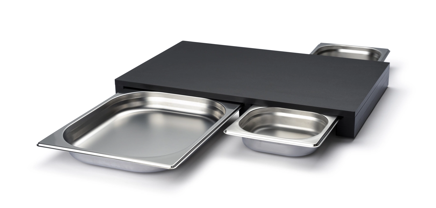 Duracore Schneidebrett mit 3 Edelstahl Schubladen