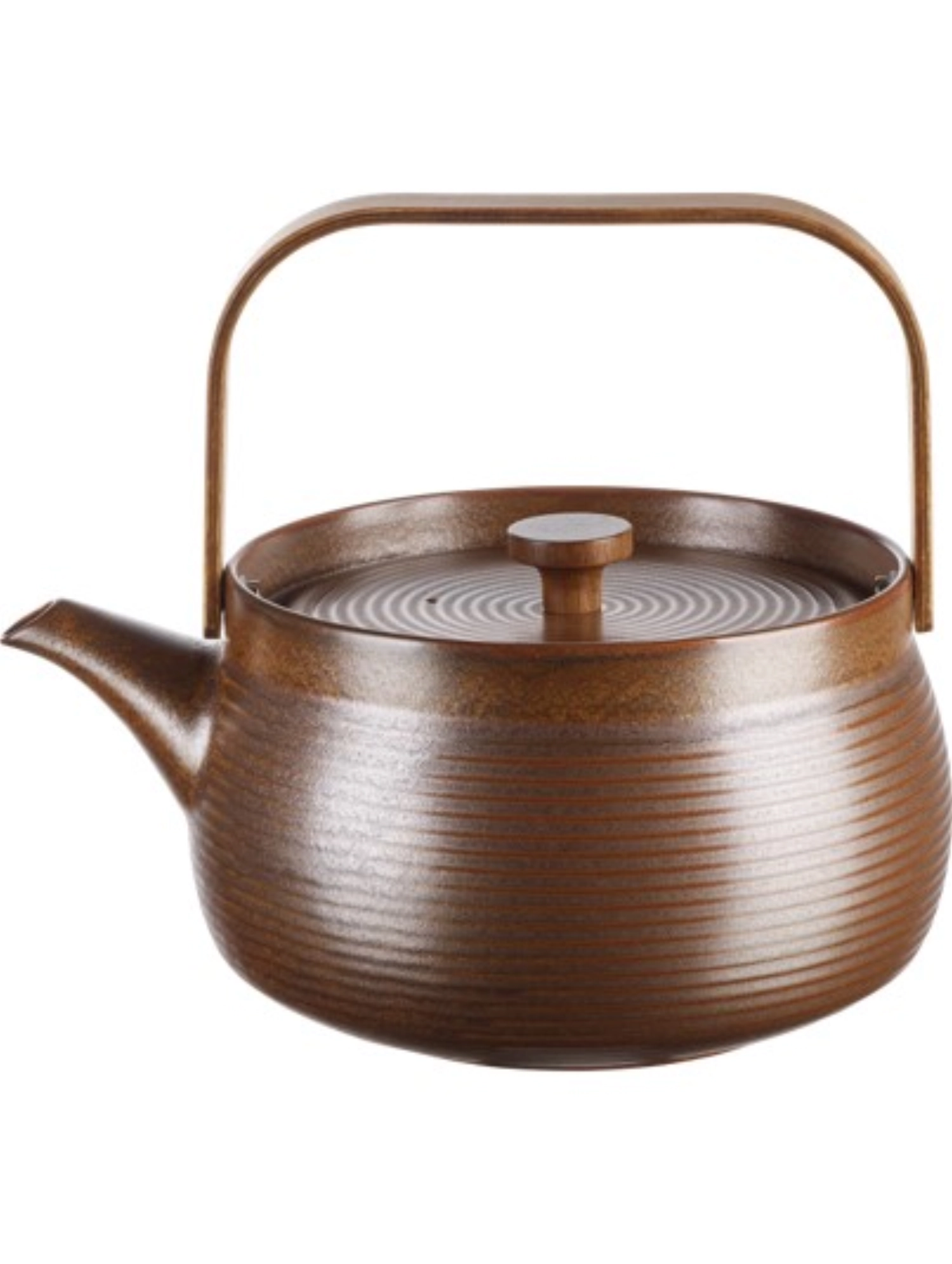 Japandi Théière a. poignée en bois