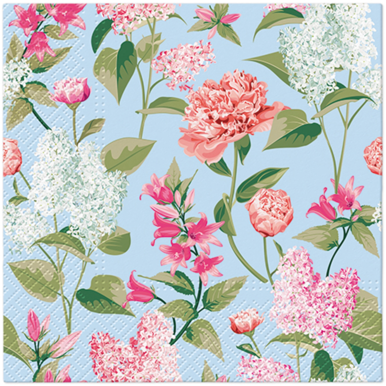 Serviettes de table Lunch 20x lilas a. pivoines, 33x33cm