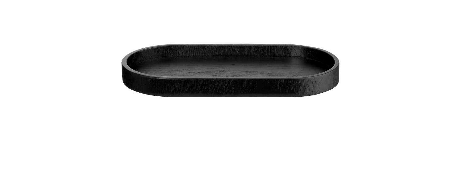 Wood Holztablett oval schwarz