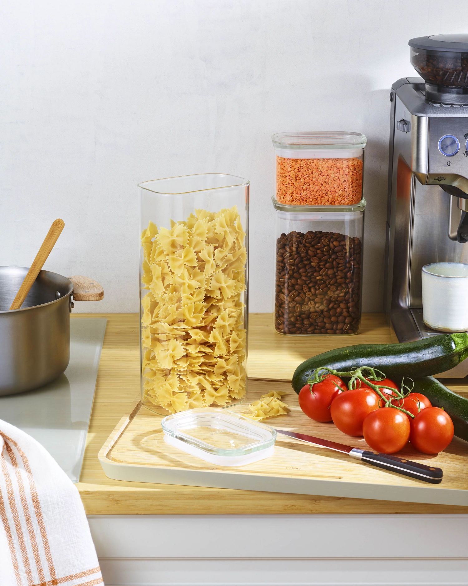 3er Set Vorratsglas mit Glasdeckel