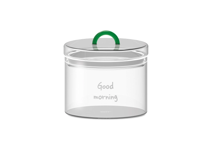 Vorratsglas aus Borosilikatglas, 1.4l, Good Morning