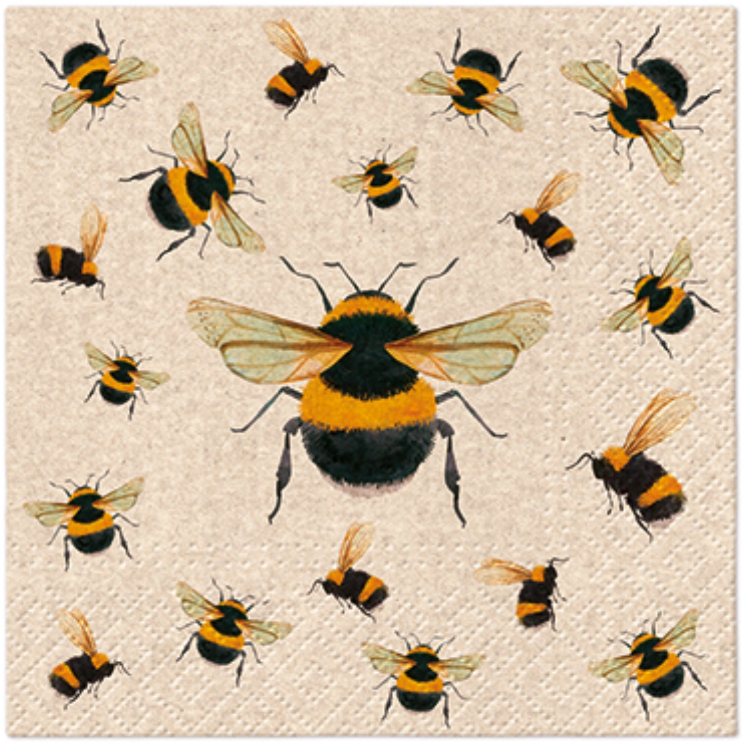 Serviettes Cocktail 20x We care Dancing Bees 25x25cm