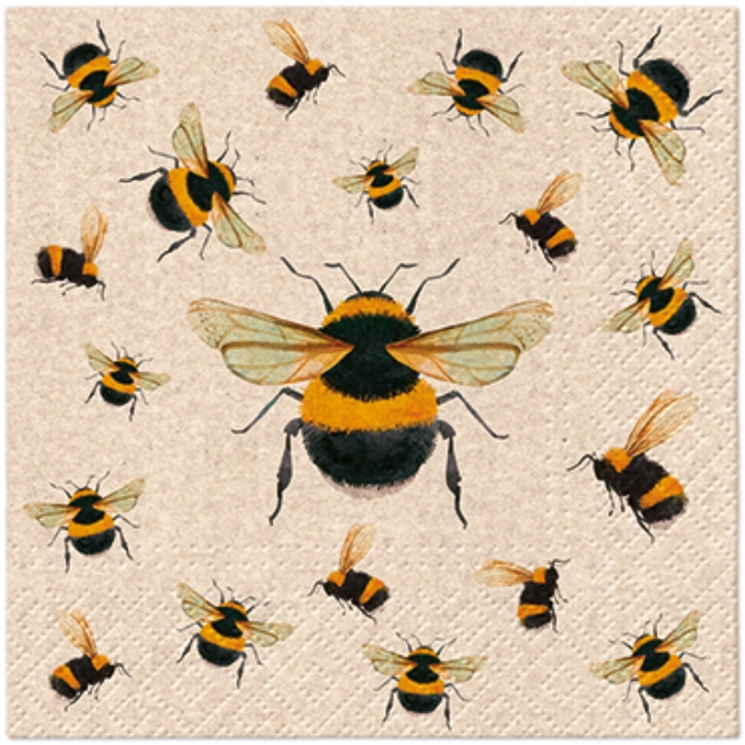 Servietten Cocktail 20x We care Dancing Bees 25x25cm