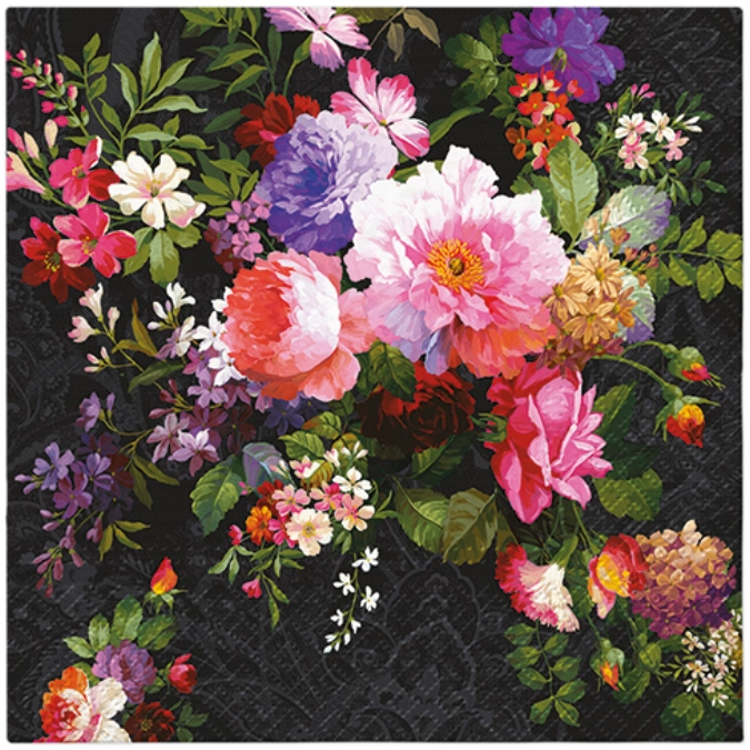 Servietten Lunch 20x Roses on Velvet, 33x33cm