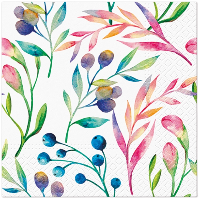 Servietten Lunch 20x Multicolored Flowers, 33x33cm