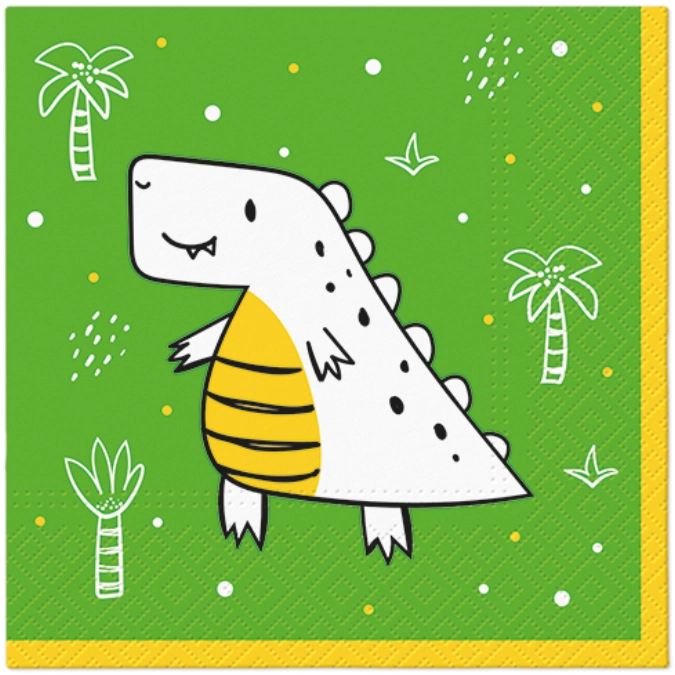 Servietten Lunch 20x Hello Dino, 33x33cm