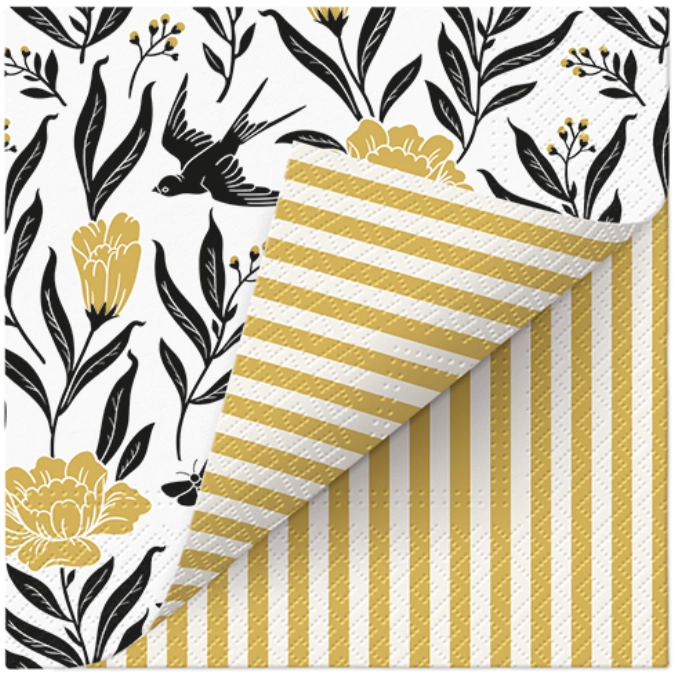 Servietten Lunch 20x double design Swallow Boho, 33x33cm