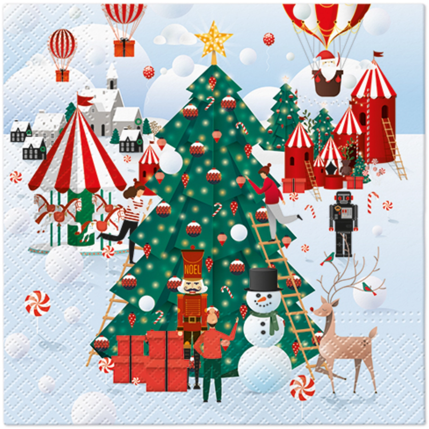 Serviettes de table Lunch 20x Christmas Atmosphere, 33x33cm