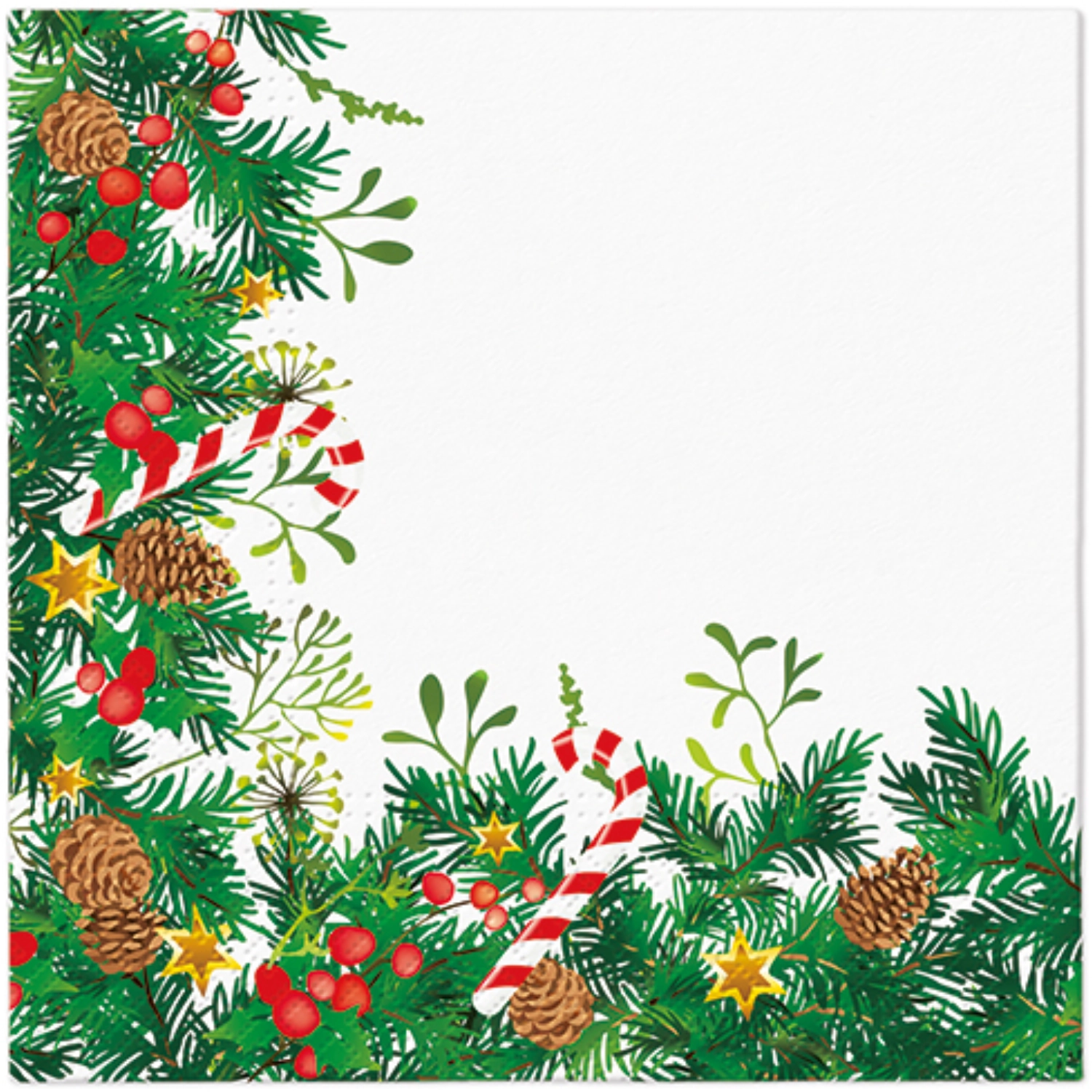 Serviettes de table Lunch 20x Decorative Twigs, 33x33cm