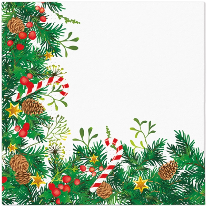 Servietten Lunch 20x Decorative Twigs, 33x33cm