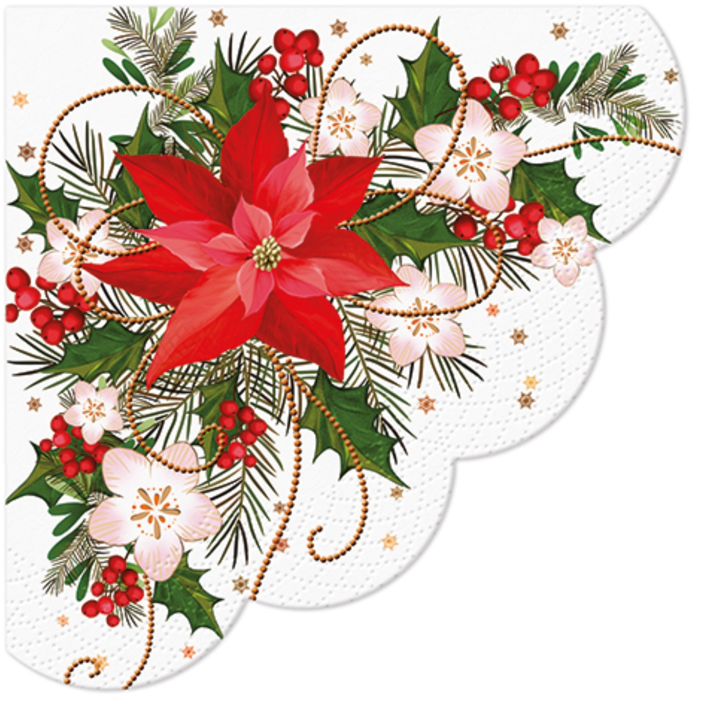 Servietten Lunch 20x Weihnachtsstern, 33x33cm