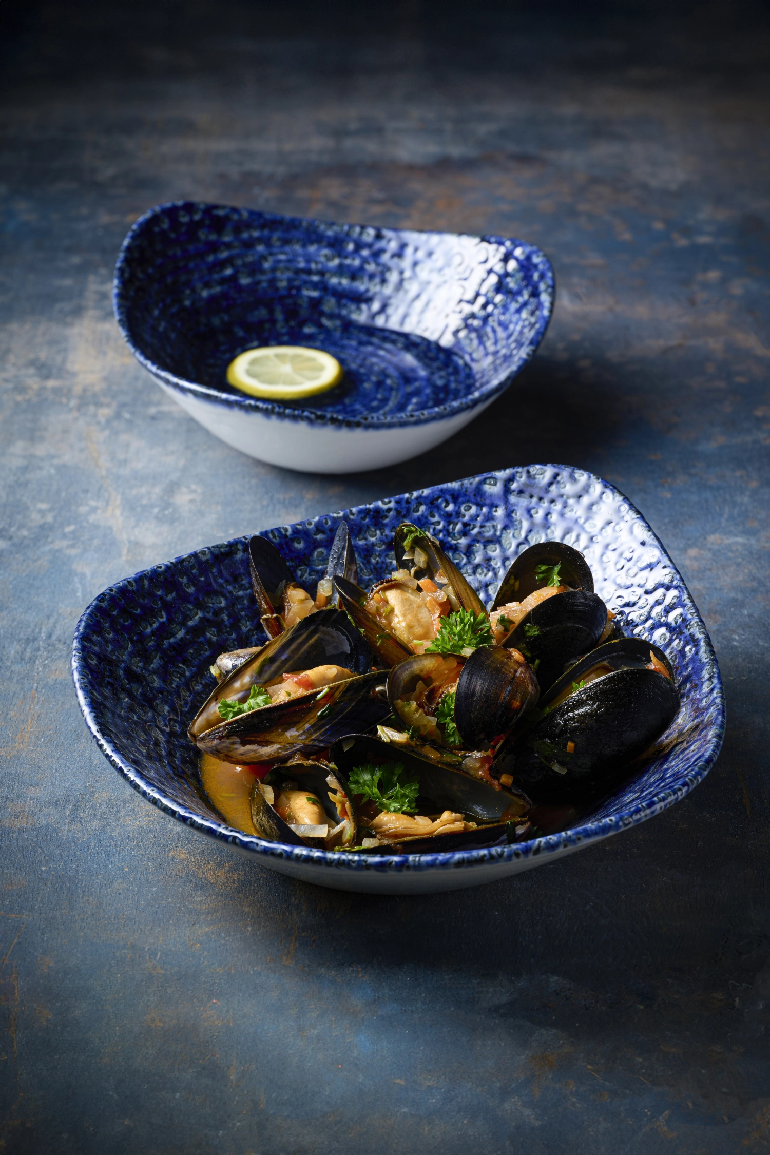 S.P. Homespun Chroma Twilight Triangle Assiette creuse