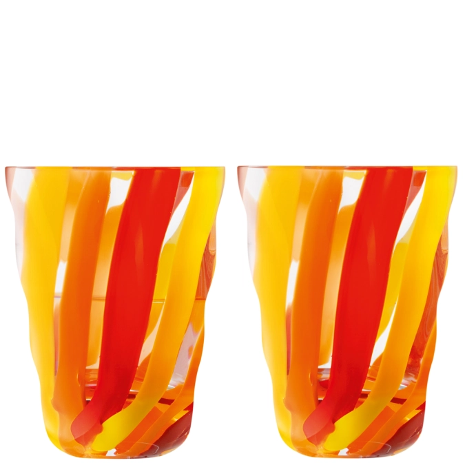 Set de 2 gobelets Folk 280ml orange, rouge, jaune