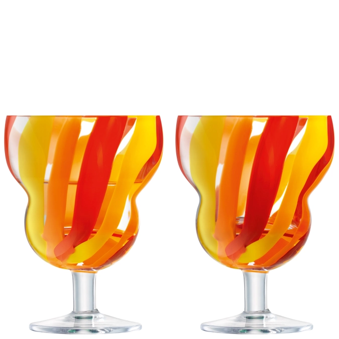 Set de 2 verres à vin Folk 230ml orange, rouge, jaune