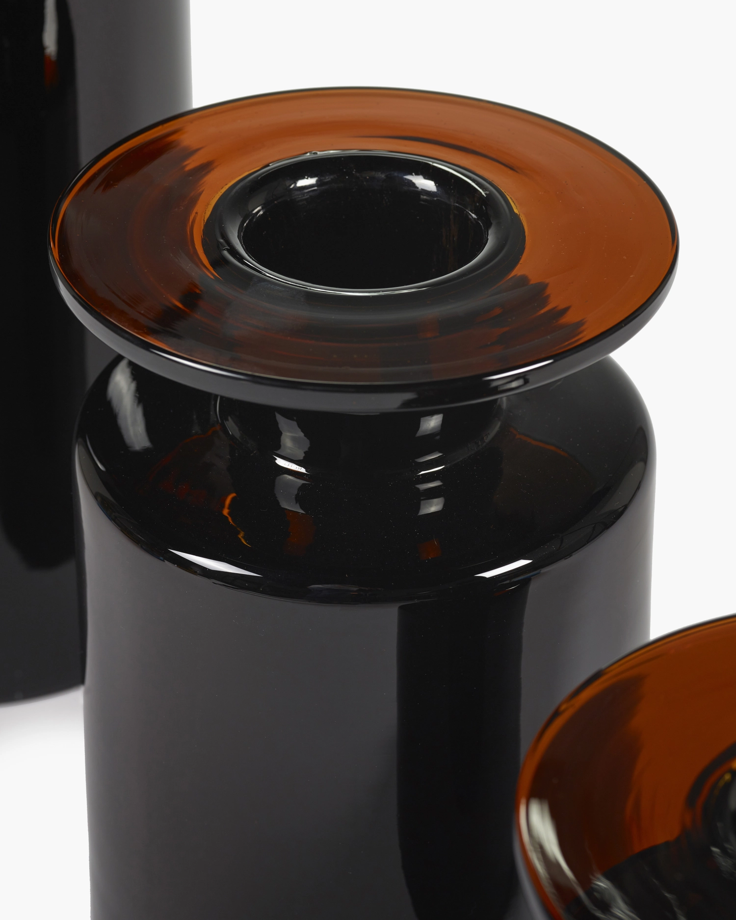 Marie Michielssen Vase verre H22cm brun foncé