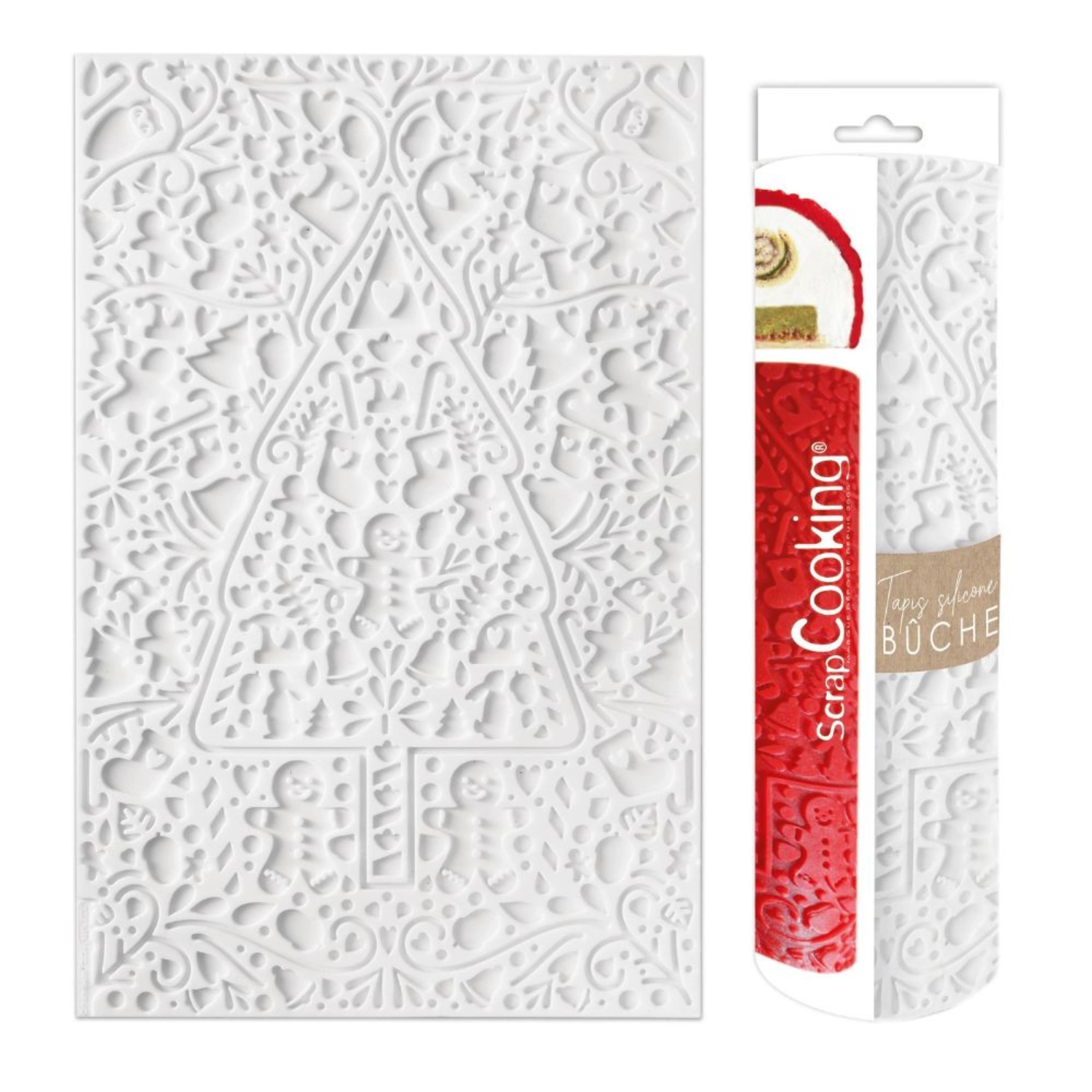 Tapis en silicone pour roulé noël 40x30cm