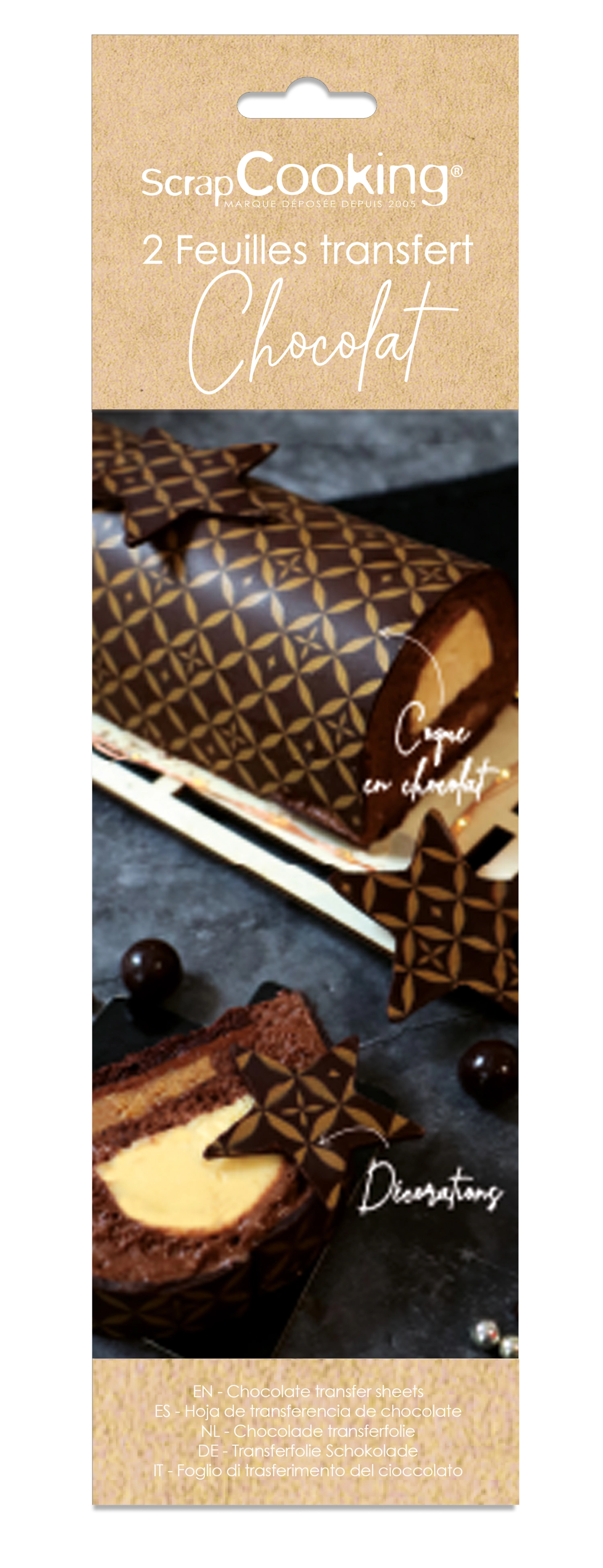 Set de 2 feuilles de transfert couture goût chocolat
