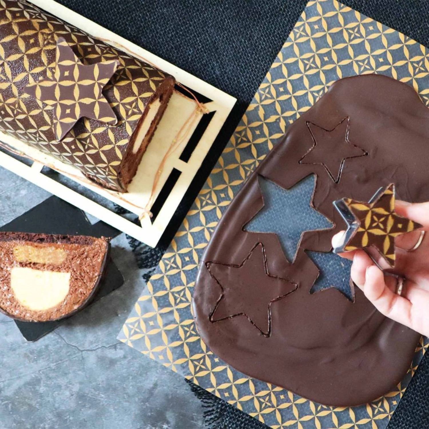 Set de 2 feuilles de transfert couture goût chocolat