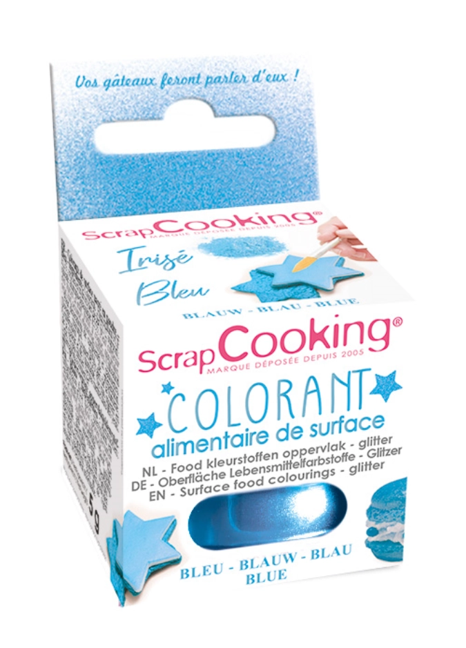 Poudre de couleur décor de surface froid irisé