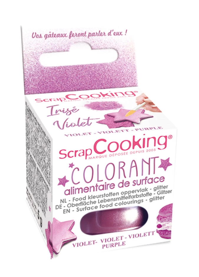 Poudre colorée décor de surface froid irisé