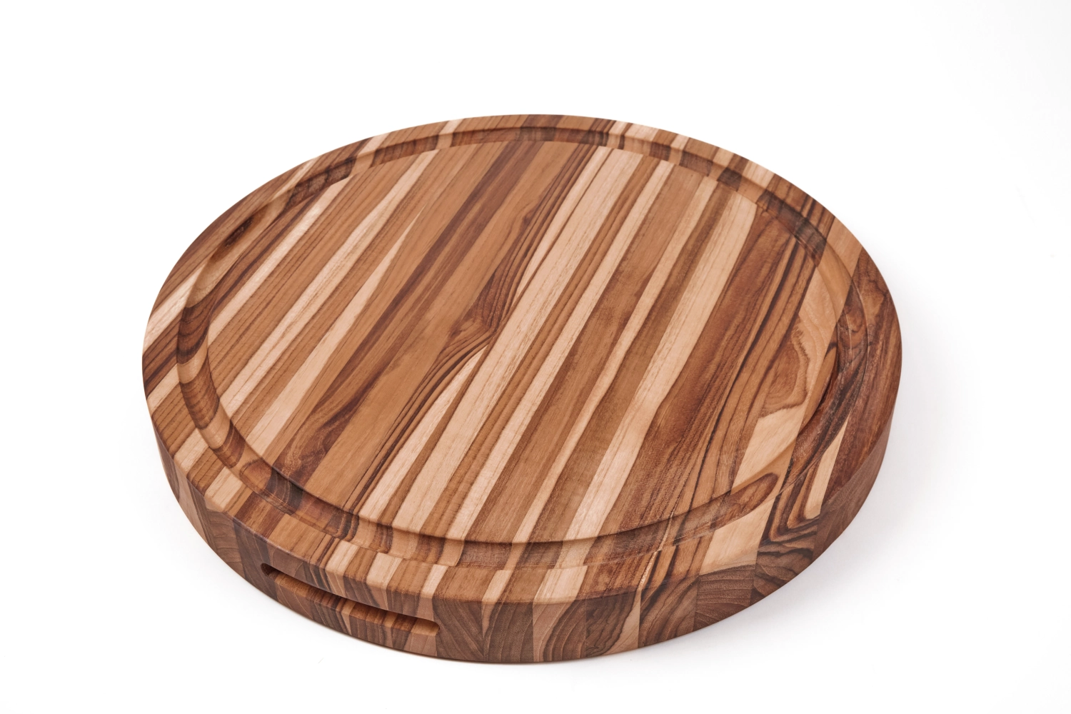 Traditional Schneidbrett mit Saftrille und Griffen