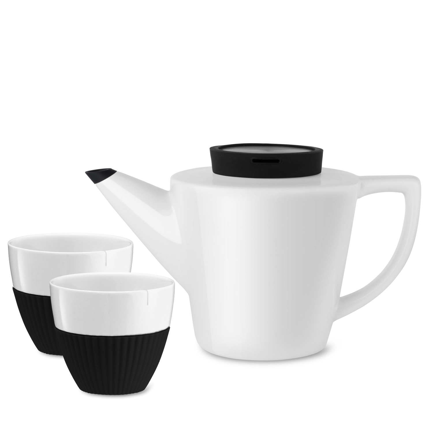 Set de 3 pots à thé Infusion porcelaine noire