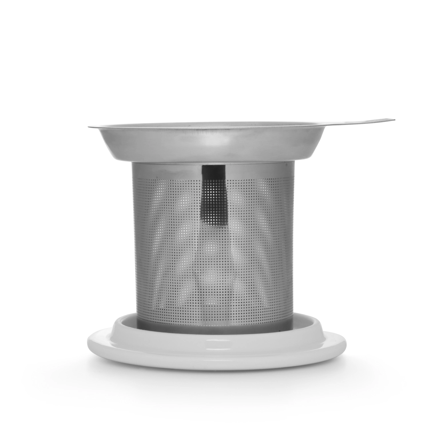 Minima passoire à thé avec couvercle céramique blanc