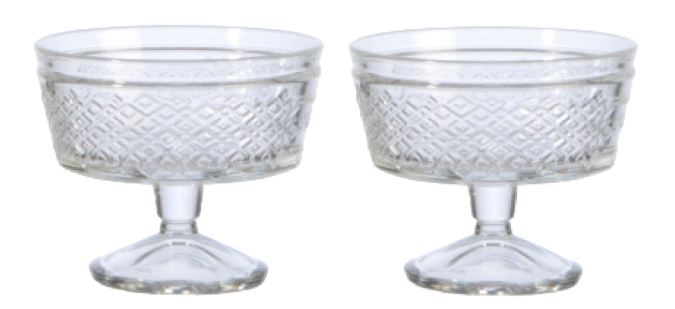 2er Set Coupeschale mit Relief