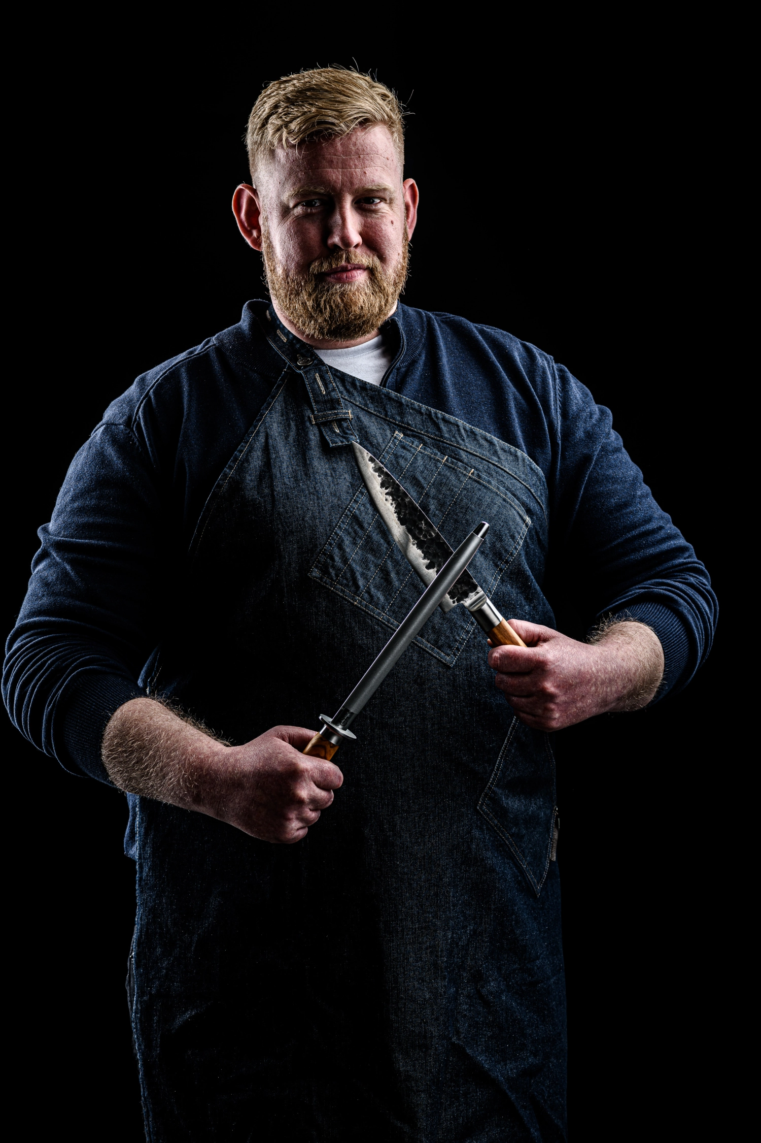 Forged Olive Aiguiseur de couteaux Fusil diamant