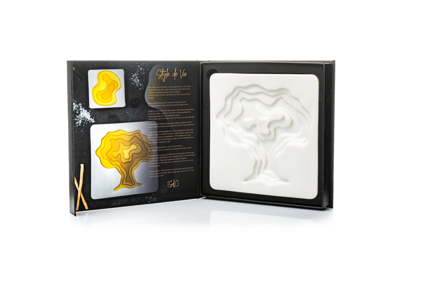 Bol d'huile d'olive en céramique Arbre