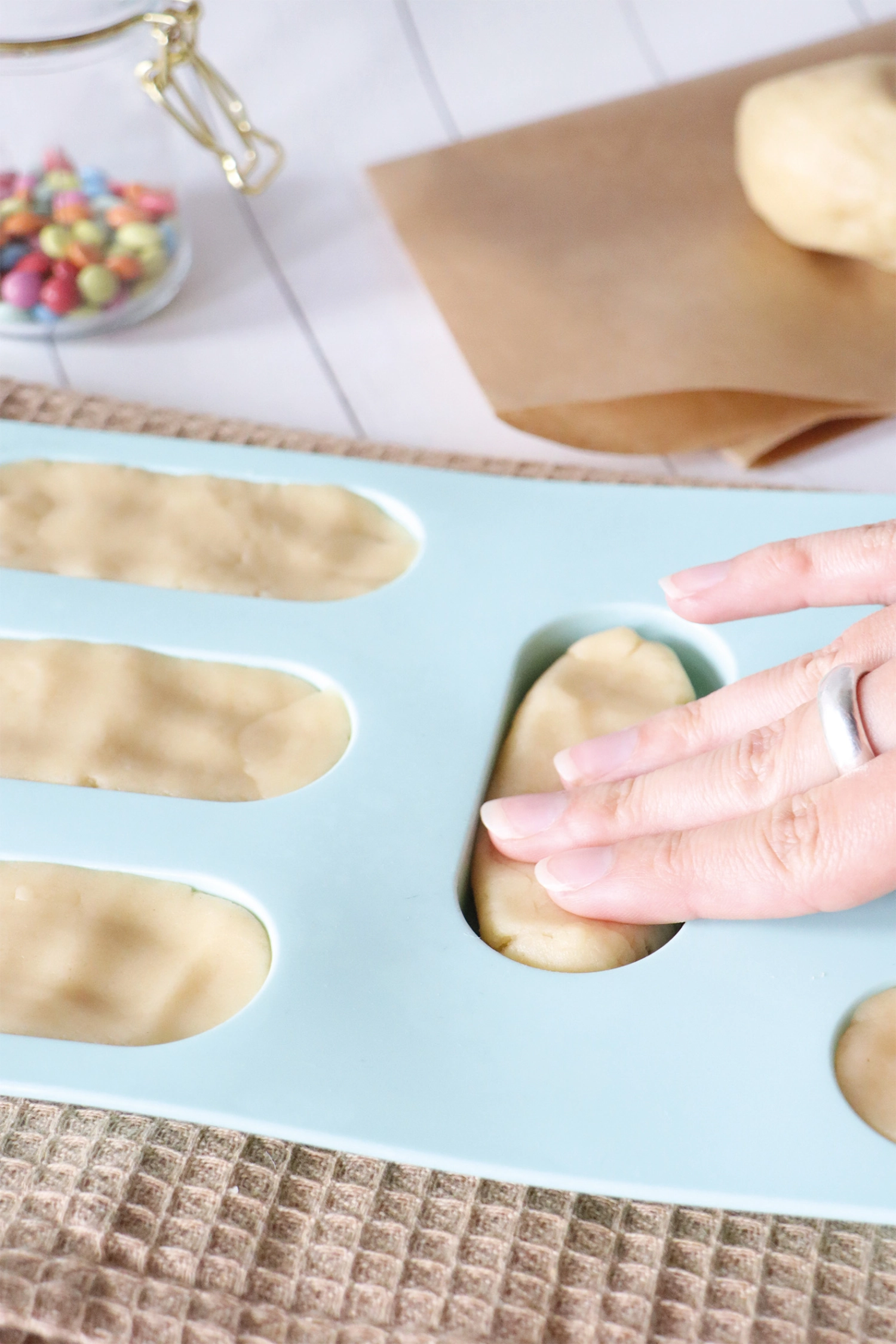 Moule à pâtisserie en silicone pour 6 biscuits à la cuillère