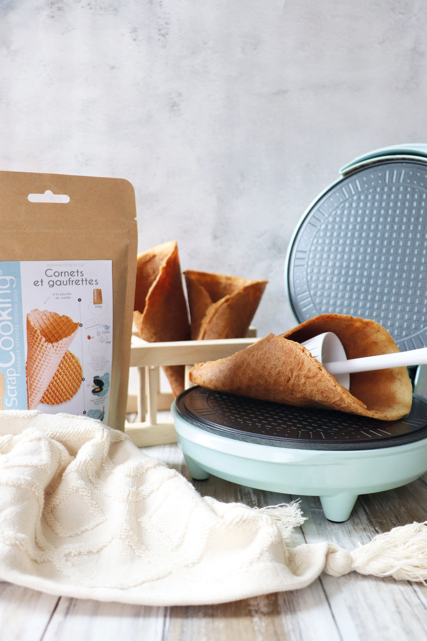 Mélange prêt à l'emploi p. gaufrettes à la vanille/cornet