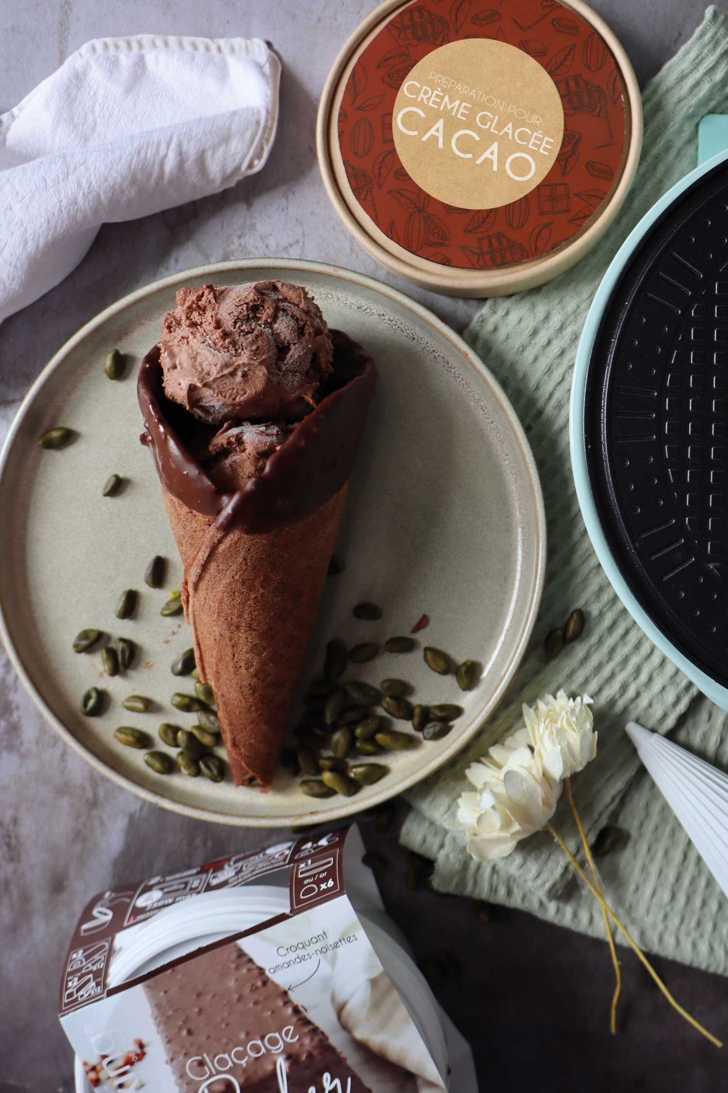 Mélange prêt à l'emploi pour gaufrettes au choc/Cornet 260g
