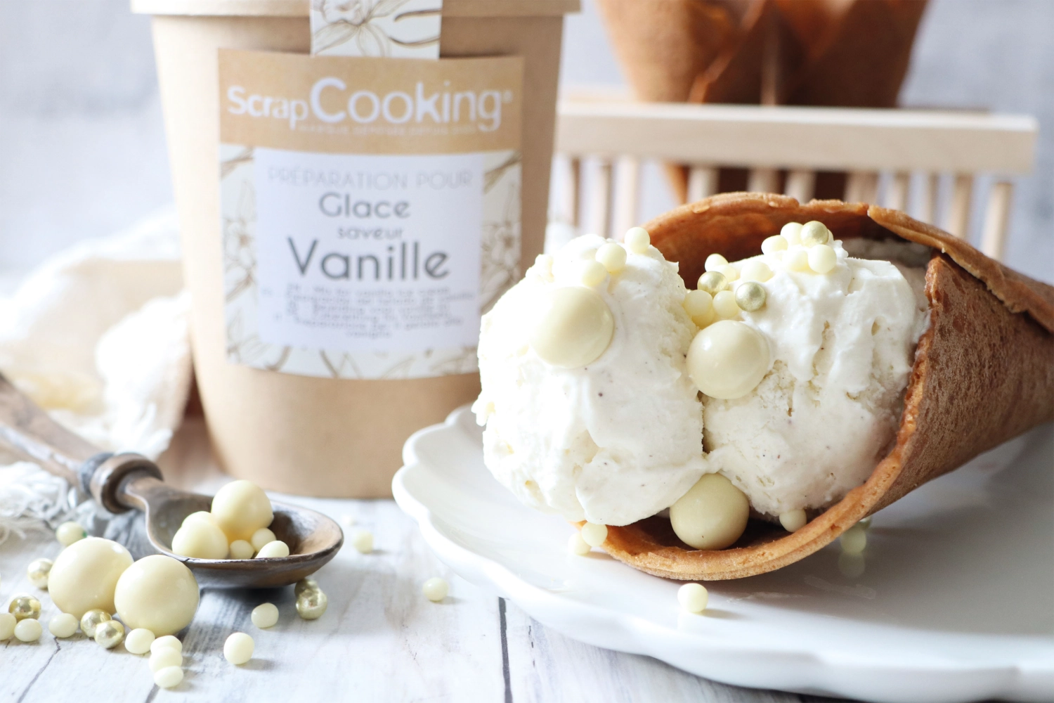 Mélange prêt à l'emploi pour crème glacée vanille 145g