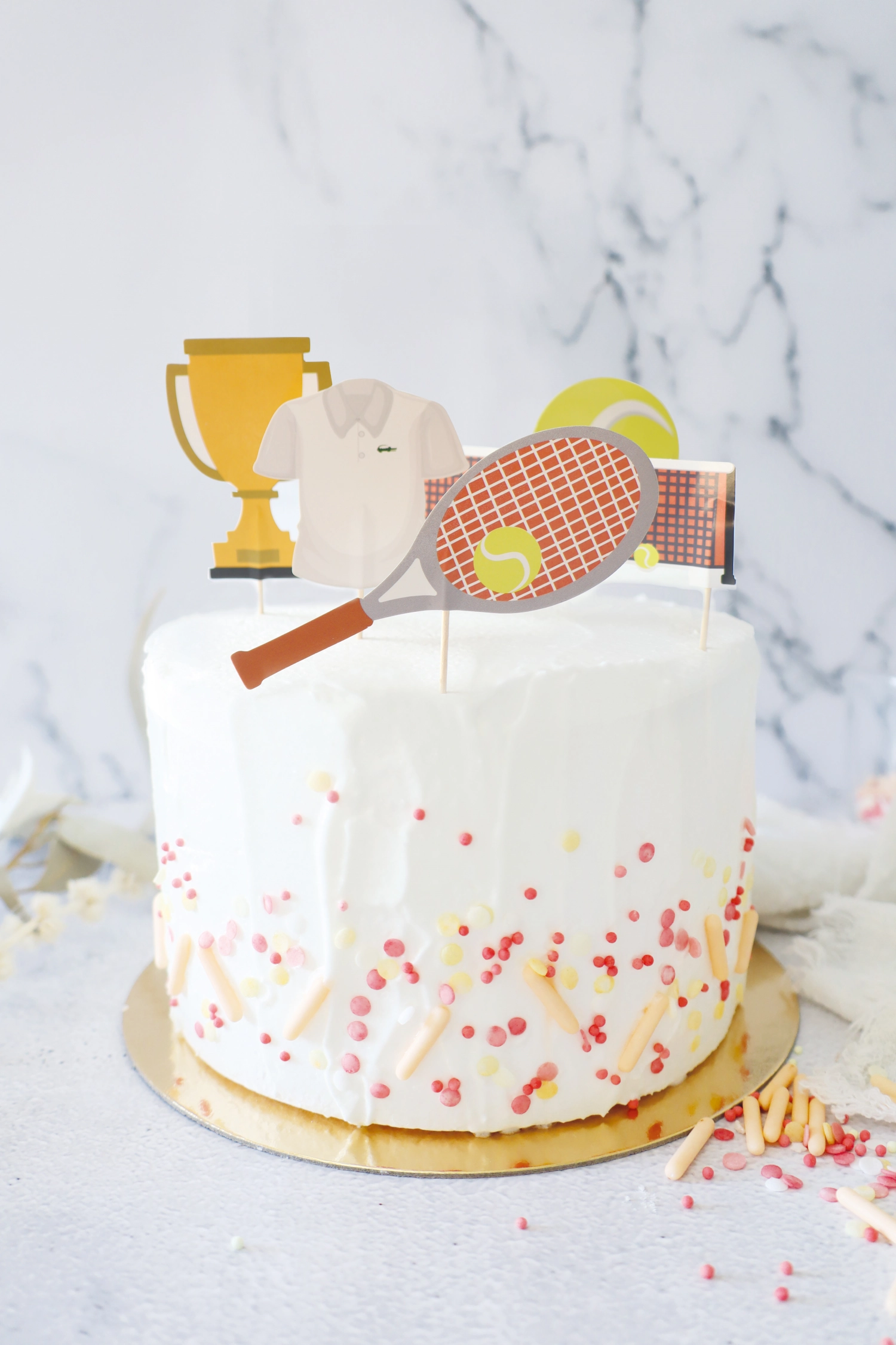 5er Set Kuchendekoration Tennis Motive